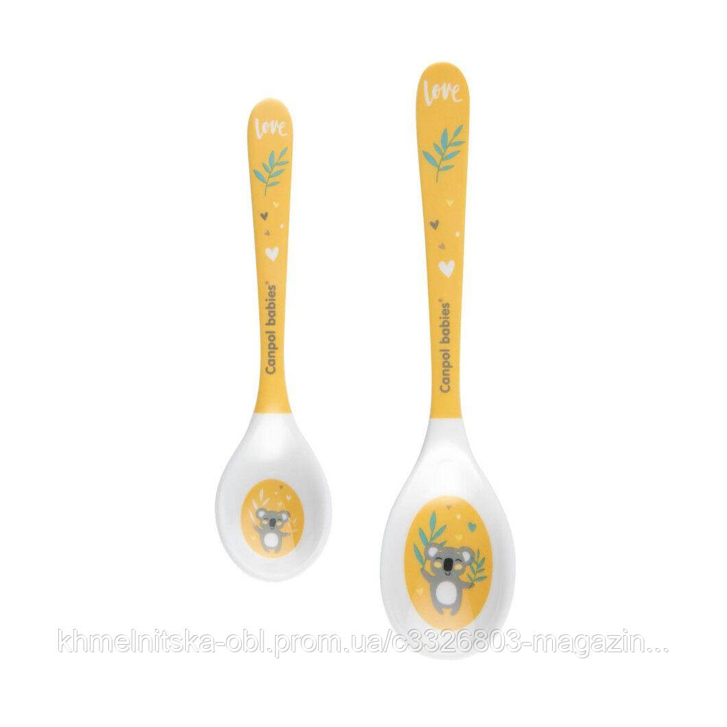 Набiр ложечок з меламiну (2шт) Canpol babies EXOTIC ANIMALS (колір жовтий), фото 1