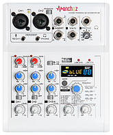 Активный аналоговый микшерный пульт Manchez E4 (4 канала) White aiw 454