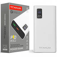 Повербанк (PowerBank) зі швидкою зарядкою TITANUM 727S 20000mAh 22.5W White