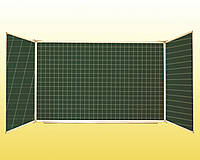 Доска 3-створчатая для мела 3000х1000 мм (5 рабочих поверхностей) расчерченая