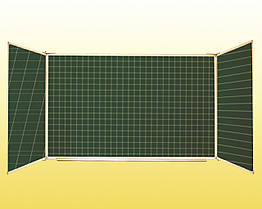 Дошка 3-стулкова для крейди 3000х1000 мм (5 робочих поверхонь) розкреслена