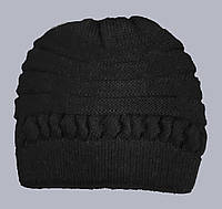 Зимняя вязаная шапка в черном цвете №1 aiw 625