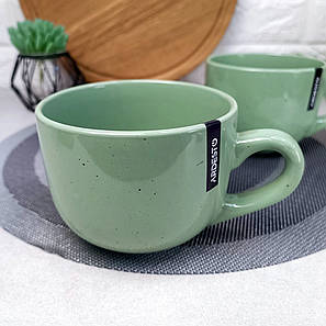 Великий керамічний кухоль 480 мл Ardesto Pastel green, фото 2