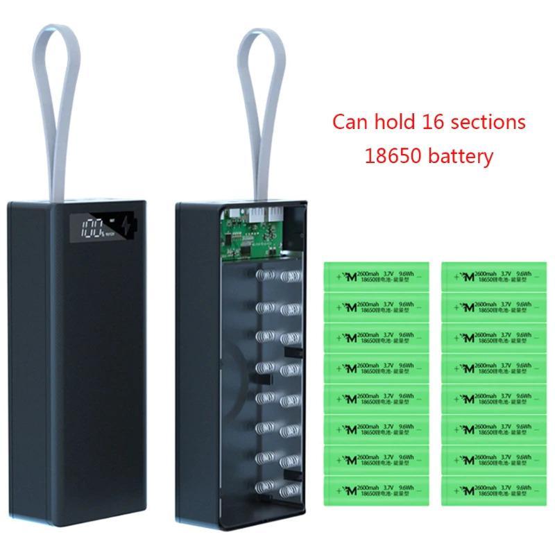 Корпус PowerBank C16-Qi, 16x18650, +Wireless, 5V 2.1A
