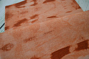 Тканина ручного фарбування розмір 33х47см основа домоткане полотно колір "Рудий ліс"