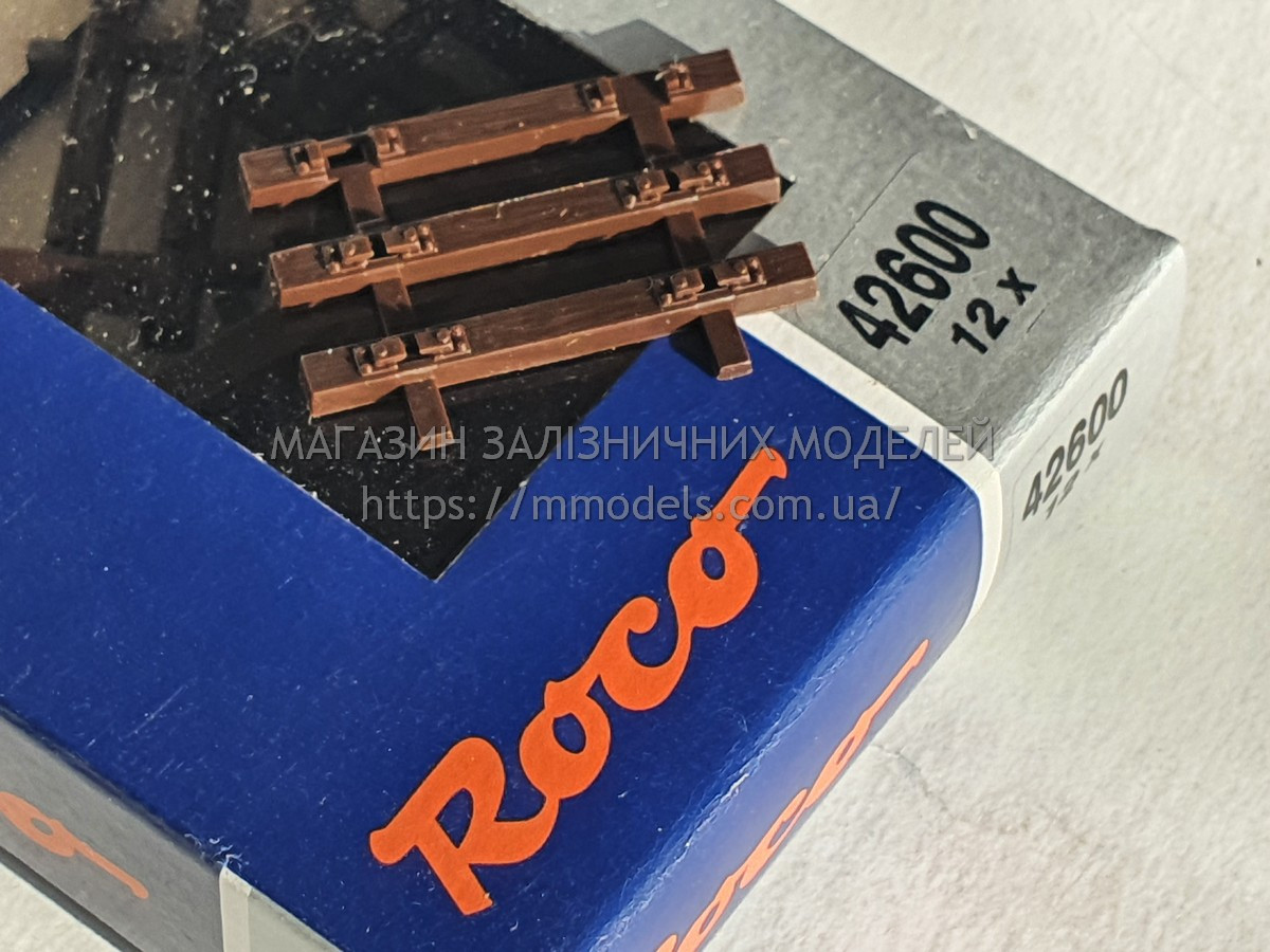 Рейковий матеріал RocoLine Концевики для флексів Арт.42400 з дерев'яними шпалами F4,масштабу 1:87 Roco 42600