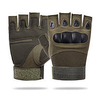 Тактические беспалые перчатки (велоперчатки, мотоперчатки) Eagle Tactical ET-01 Green Размер XL iw Качество