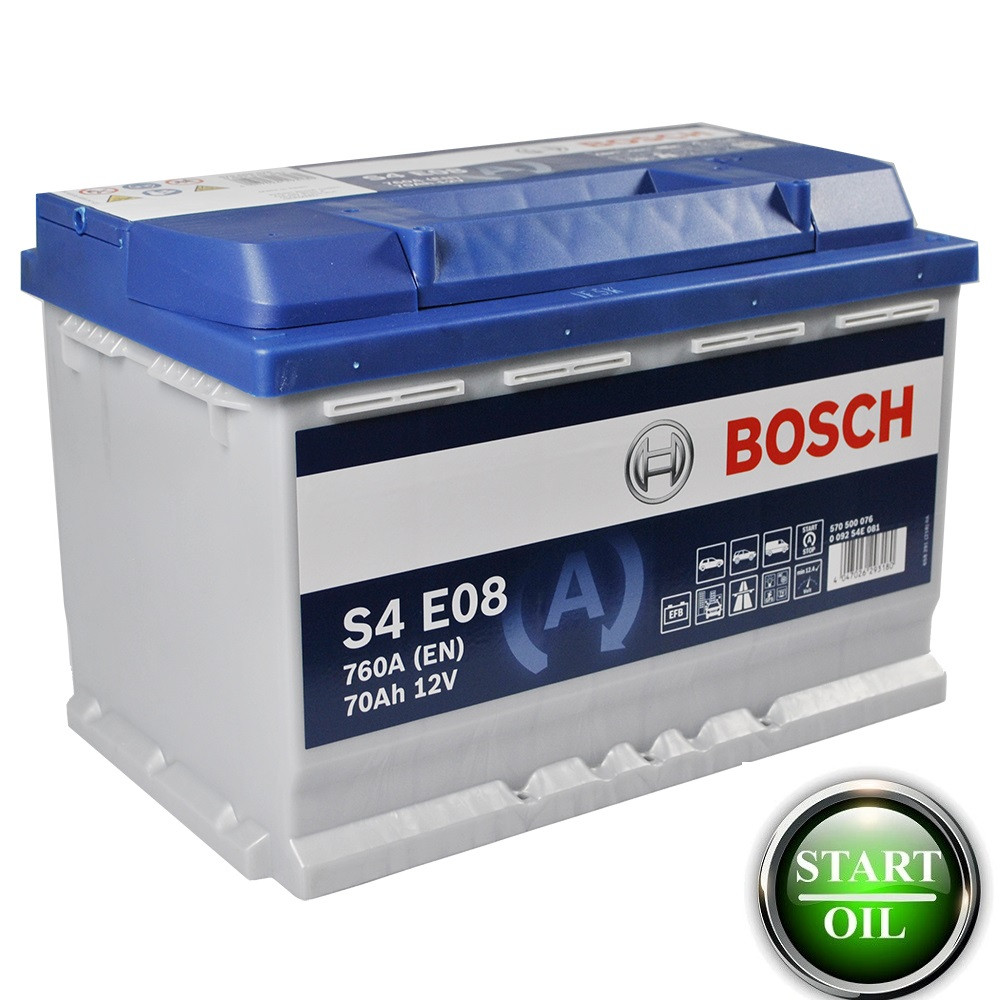 Акумулятор BOSCH EFB (S4 E81) 70Ah 760 R+ 0092S4E081