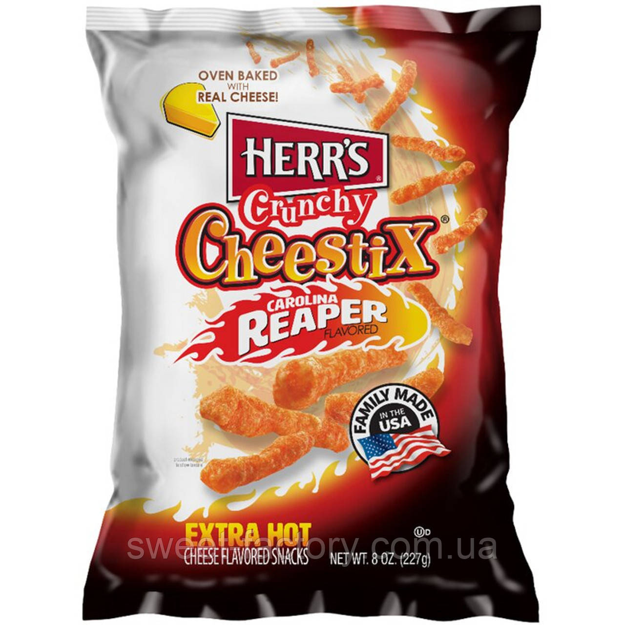 Снеки Herr's Crunchy Cheestix Carolina Reaper Extra Hot 227g