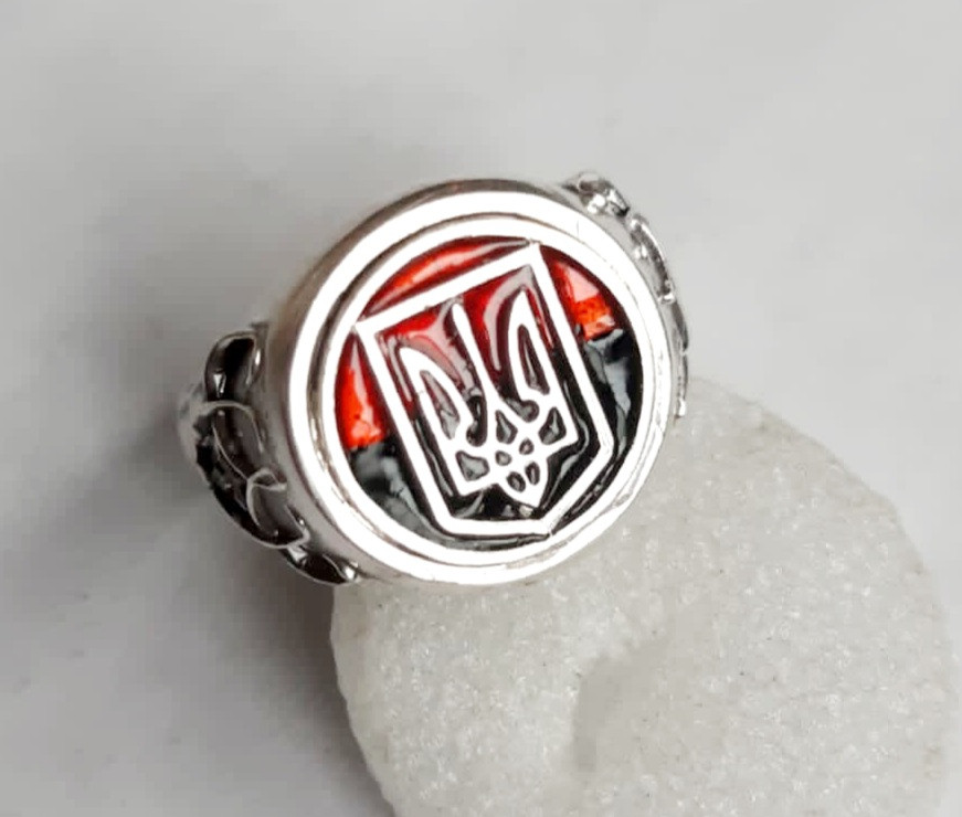 Кольцо серебряное с Гербом Украины Тризуб . - фото 1 - id-p533852182