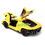 Машинка Lamborghini Centenario іграшка моделька металева колекційна 20 см Жовтий (59245), фото 7