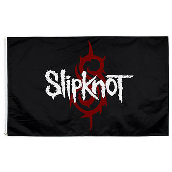 Прапор Slipknot (чорний, біле лого, червоне S лого) sfc-008