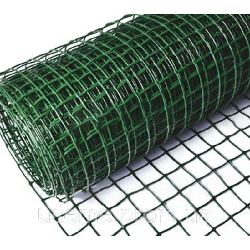 Сітка для огорожі пластикова 20 х 20 мм вольєрна 2 х 20 м квадрат сітки парканні садові (A-кв-20-2)