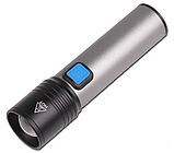 Ручний тактичний світлодіодний ліхтар акумуляторний Bailong BL-K31 USB CHARGE+ ZOOM, фото 3