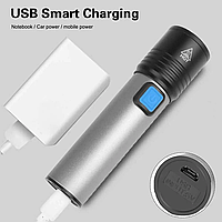 Ручной тактический светодиодный фонарь аккумуляторный Bailong BL-K31 USB CHARGE+ ZOOM