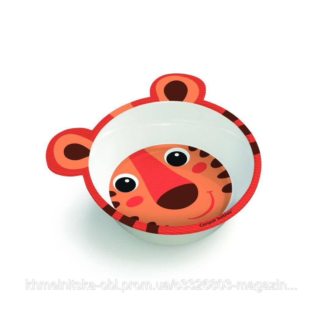Мисочка з меламіну антипідслизгова з вушками Hello Little Canpol babies (колір помаранчовий), фото 1