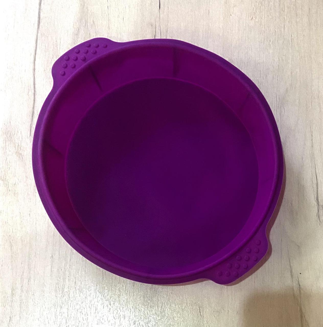 Силіконова форма для випічки 25x29x4,5 см кругла Фіолетова