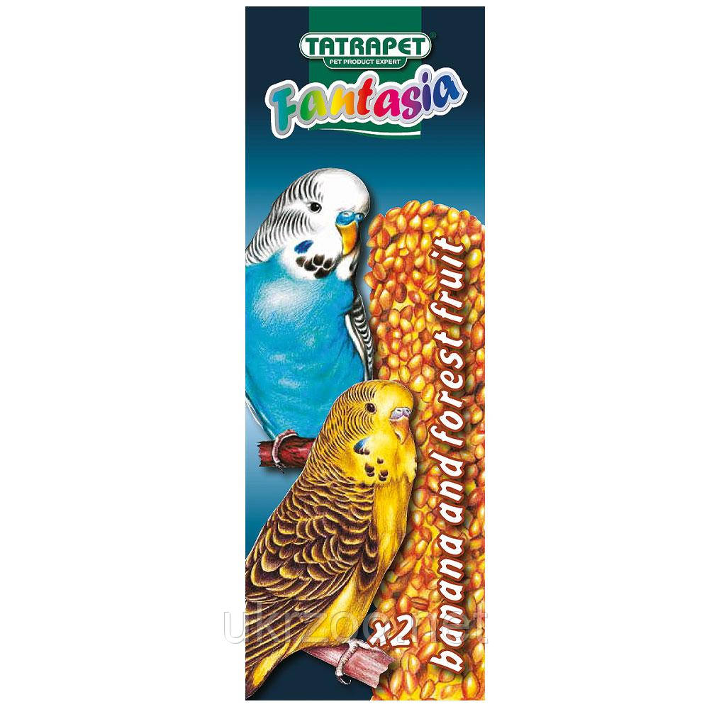 Ласощі для хвилястих папуг TatraPet Fantasia банан і фрукти, 2 шт./пач., 90 г, 18-19 см, фото 1