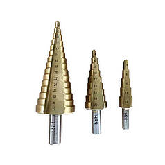 Свердла конічні ступінчасті по металу 4 - 32 мм 3 шт Bass Polska 1643