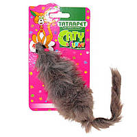 Іграшка для котів Caty fanny, плюшева мишки 15 см/2шт(сіра) (12шт.уп.)