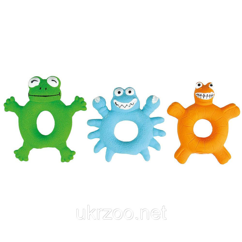 Іграшка для собак Toys Fun латексне кільце з пищалкою,10 см (різні кольори) (12  шт/уп), фото 1