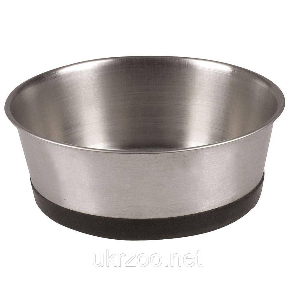 Миска з нержавіючої сталі з прогумованим дном, 0,9л /17 см (12шт.уп.), фото 1