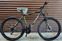 Горный спортивный взрослый велосипед Azimut Spark GFRD (Азимут Спарк) 26 дюймов рама 20 черно-салатовый
