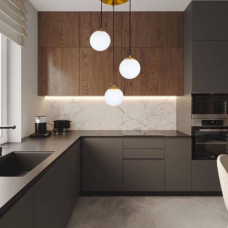 Бронзова люстра з білими 15см кулями (56-PR150F-3 BRZ+WH), фото 2