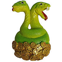 Магнит керамический Змея на монетах двойная зеленая