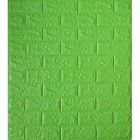 Самоклеюча декоративна 3D панель цегла зелена трава 700x770x5 мм