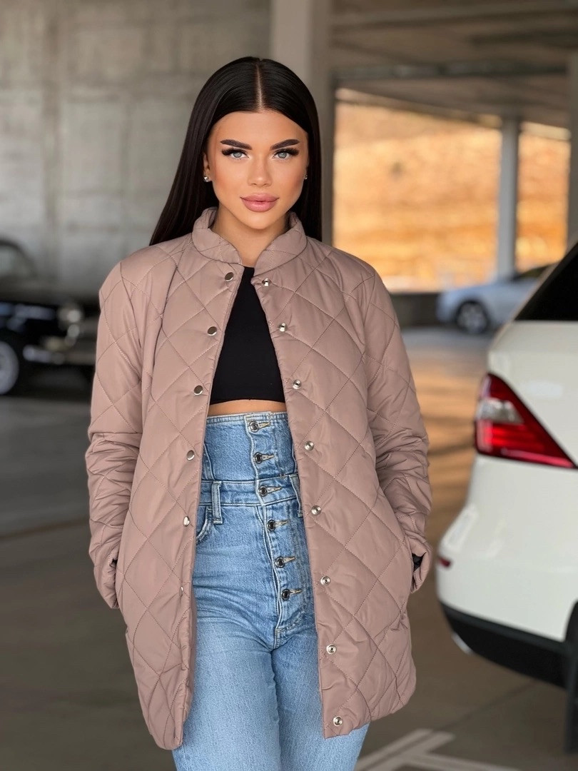 Жіноча демісезонна куртка весняна 42-44, 46-48, 50-52 Мокко, Чорний, Білий - фото 1 - id-p1757942571