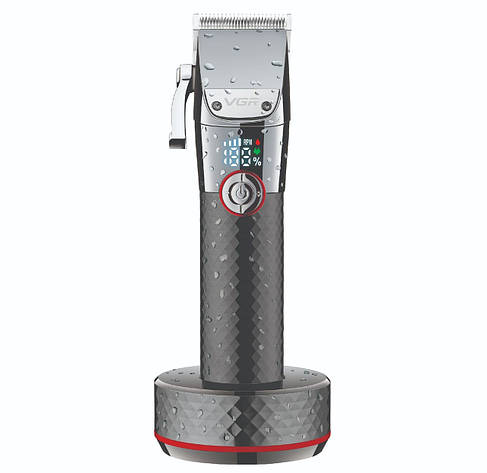 Професійна машинка для стрижки з підставкою VGR Professional Black (V-682-BL), фото 1