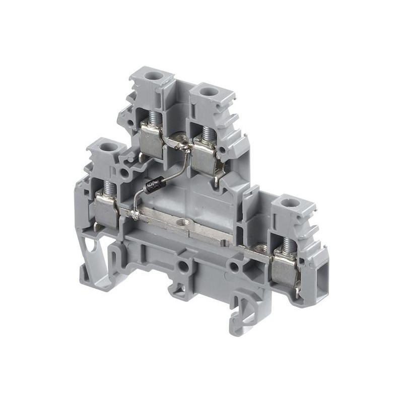 Клемник ABB M4/6.DD гвинтовий дворівневий з доданими блоком до 4 мм2 (1SNA115168R2300)