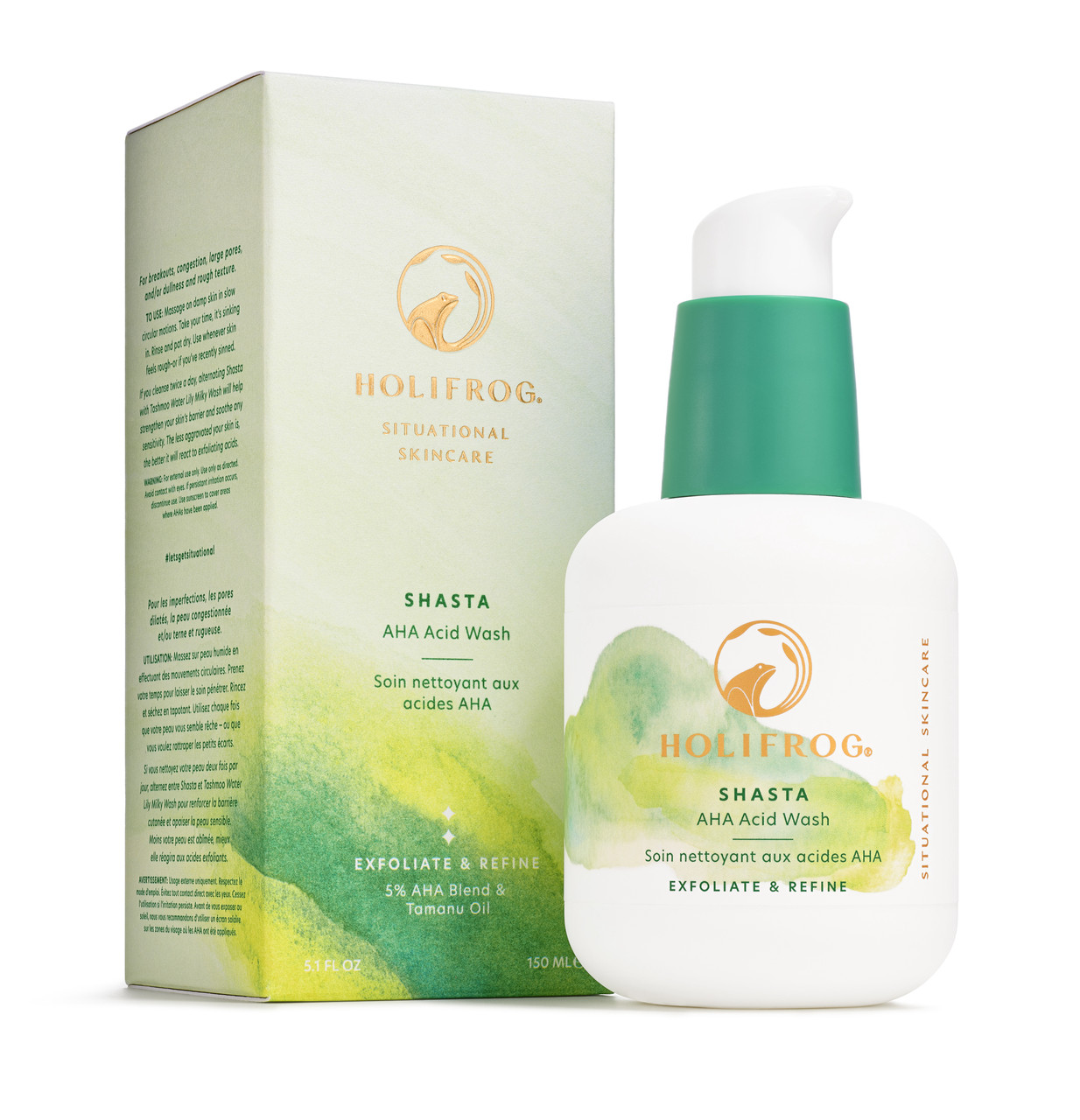 Засіб для очищення обличчя з AHA-кислотами HoliFrog Shasta AHA Refining Acid Wash