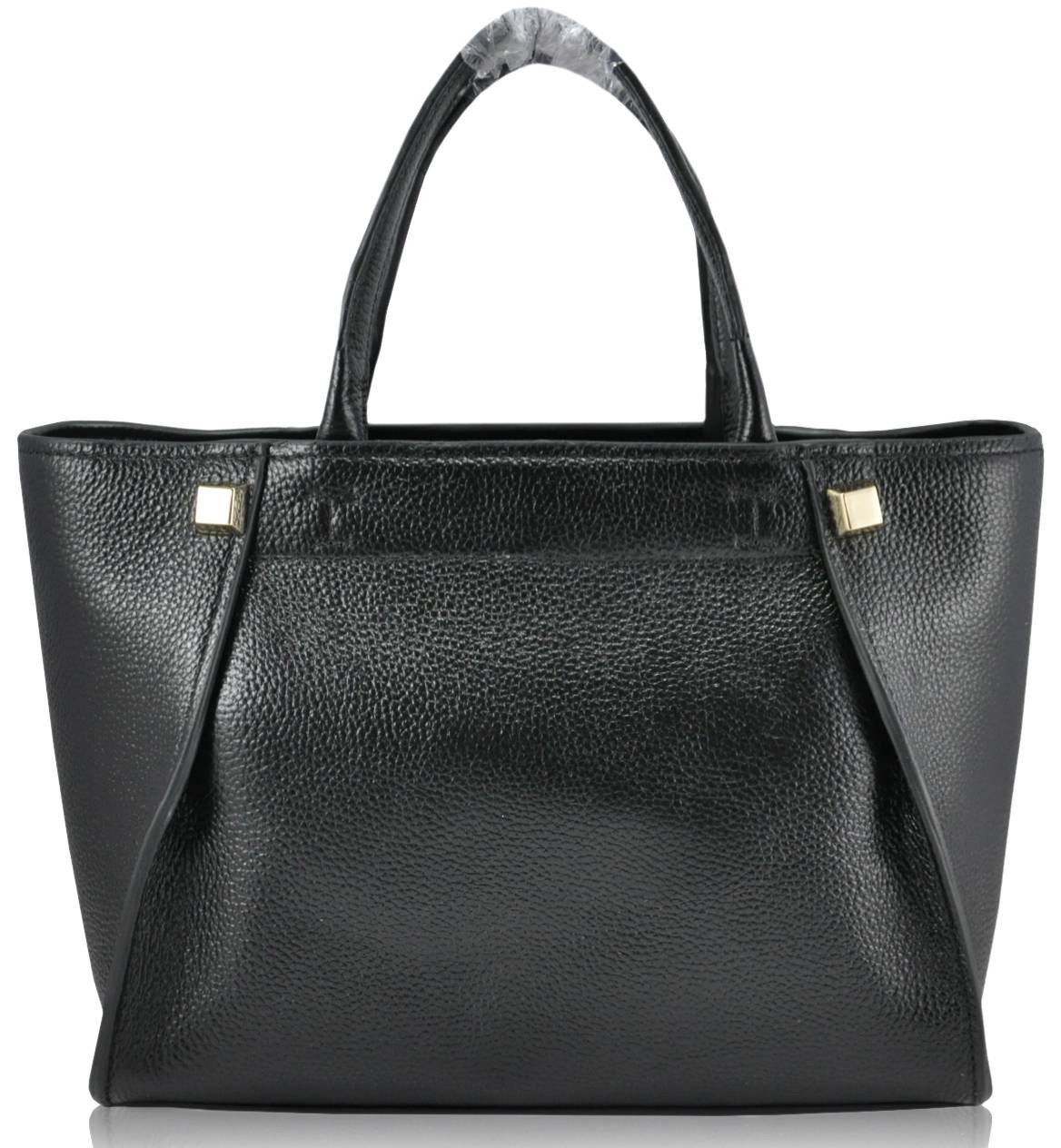 Жіноча шкіряна сумка чорна 9902, фото 1