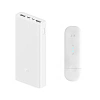 Комплект "4G LTE Wi-Fi роутер ZTE MF79U + Power Bank 20000 mAh Xiaomi 3 USB-C Two-Way Fast Charge"