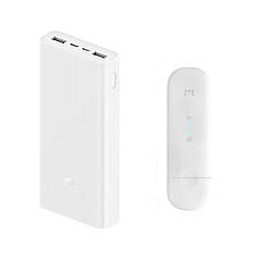 Комплект "4G LTE Wi-Fi роутер ZTE MF79U + Power Bank 20000 mAh Xiaomi 3 USB-C Two-Way Fast Charge"