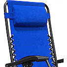 Шезлонг розкладний лежак міцний садове крісло Bonro SP-167A для саду і будинку відпочинку на природі синій, фото 3