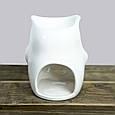 Аромалампа керамічна Кіт білий для ефірних олій, фото 3