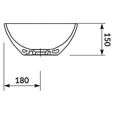 Раковина 45 см асиметрична, на столешню Cersanit MODUO NEW, фото 3