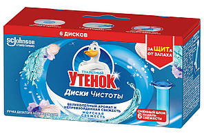 М/з для унітазу диски чистоти ЗАПАСКА  6 дисків/уп ТУ "DUCK" Морська свіжість