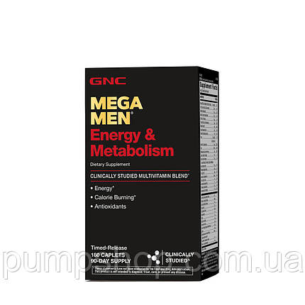 Вітаміни для чоловіків GNC Mega Men Energy & Metabolism 180 капс. ( на 90 днів ) ( термін по 05.23 ), фото 1