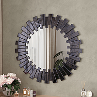 Зеркало настенное «Жасмин» (Состаренное зеркало Морена) декоративное круглой формы