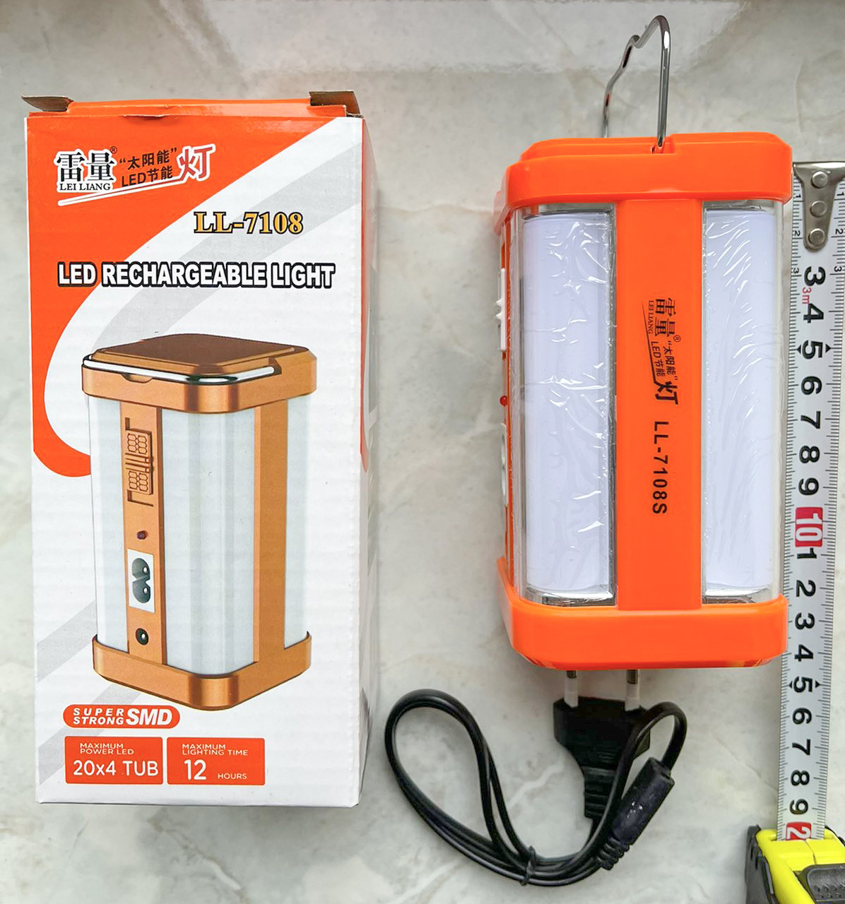 Світлодіодний ліхтар 46pcS SMD LED(4.6W) 1*Lead acid battery 1200mAH0.6M AC CHARGING CABLE, LL-7108S, фото 1