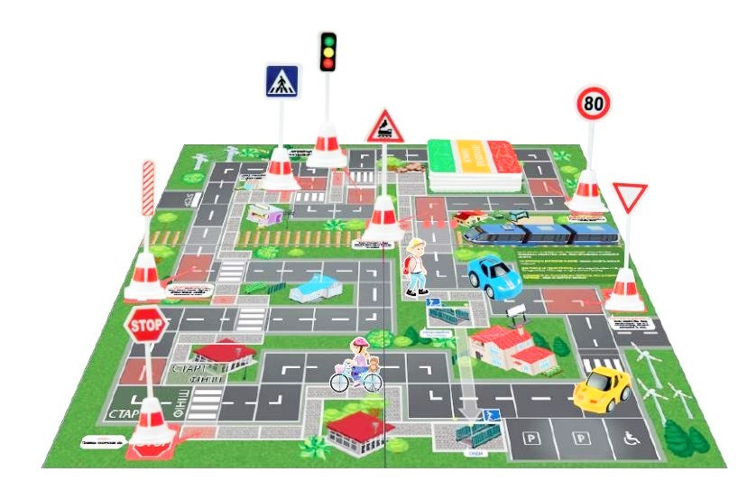 Настільна гра Дорожні знаки, 30245, Strateg, УКР, машинки, ігрове поле, дитяча розважальна гра, фото 1