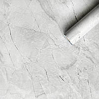 Вінілова плівка Сірий Мармур рулон 0,45*10м ПВХ плівка декоративна 70 мікрон універсальна для меблів