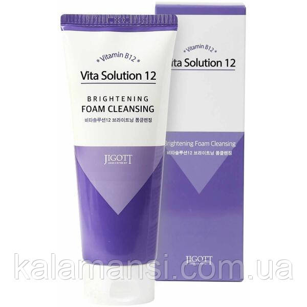 Освітлювальна пінка з вітаміном B12 JIGOTT Vita Solution 12 Brightening Foam Cleansing 180 мл (23.02.2025 р)