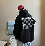 Толстовка чоловіча оверсайз тепла на флісі чорна, фото 3