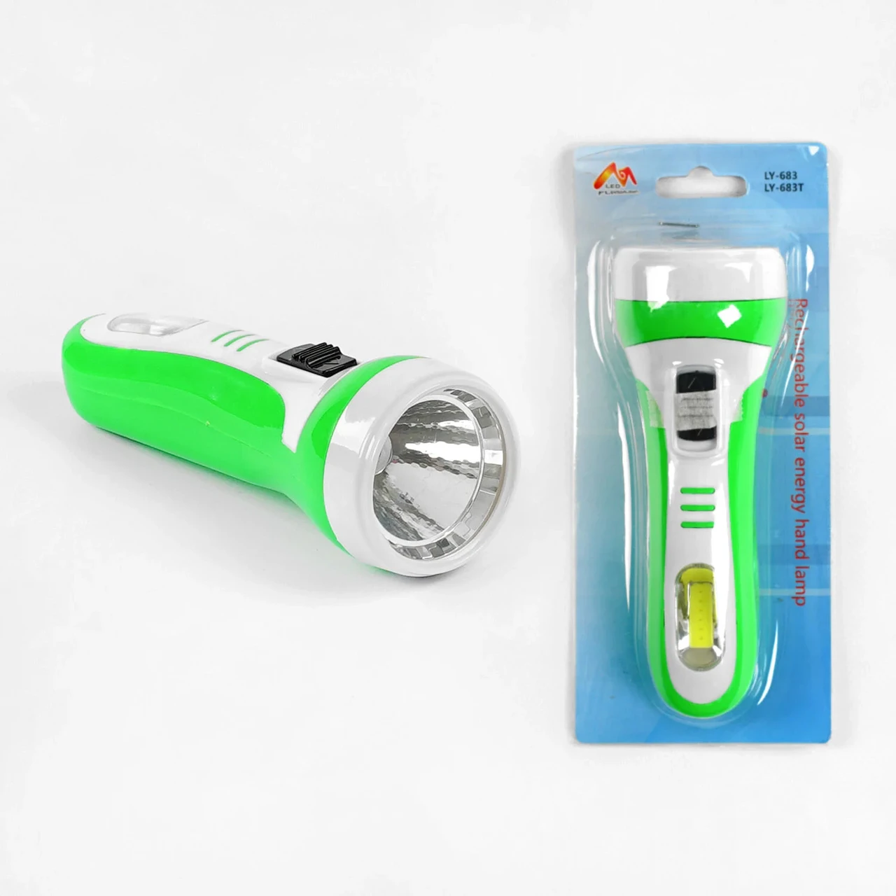 Світлодіодний ліхтар акумуляторний, 2 режими роботи, заряджання від мережі 220 V, вбудована вилка, C 56774, фото 1