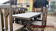Садовая мебель 2000х900 из массива дерева от производителя для дачи, кафе, комплект Farmhouse Hand Made - 02